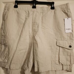 New Men's Linen Cargo shorts L